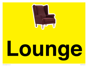 Lounge Dementia Friendly Yellow SIgn